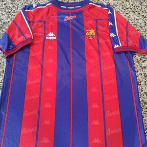 VTG Rare 1997/98 Kappa Authentic FC Barcelona Home Soccer Jersey Mens XXL/LG